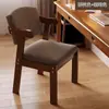 Cadeira de madeira maciça com encosto, cadeira de jantar para uso doméstico, banco para mesa de jantar, cadeira de estudo para estudantes, confortável para longos períodos sentado, apoios de braço macios e acolchoados, cadeira de escritório