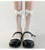 Puro desejo renda pétala meias de bezerro primavera e verão finas japonesas Lolita mid-calf pilha meias com sapatos Mary Jane meias