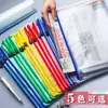 Bolsa de documentos transparente con etiqueta, bolsa impermeable para materias, bolsa de clasificación, bolsa de datos, A4, gran capacidad, bolsa de almacenamiento de exámenes para estudiantes
