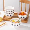 Tazón de cerámica creativo de网红 5 pulgadas Tazón de cerámica de Diamante tazón de arroz para el hogar tazón para comer de estudiante tazón de sopa tazón de fideos
