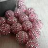 Perlas de resina de 16 mm a 22 mm con forma de bola, con rayas plateadas y rosas, para hacer tú mismo.