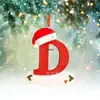 Iniciales Navideñas con Decoración de Letra de Gorro Rojo, Decoración Colgante Navideña DIY, Colgante Personalizado Regalos