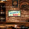 Placa de lata decorativa estilo bar de praia americano transfronteiriço, ornamento criativo de ferro forjado, presente, folha de flandres, 15x30m