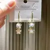 2022 Novo Estilo Coreano Moderno Elegante Brincos Longos Femininos Estilo Coreano Simples Outono e Inverno Ágata Vermelha Brincos de Pérola Brincos