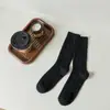 Calcetines de punto holgados dulces de invierno para mujer, estilo japonés, calcetines de lana suave acanalados de color sólido grueso, calcetines cálidos de media pantorrilla, que no sueltan pelusa