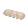 Bandeja Biodegradable Desechable para Condimentos para Barbacoa y Olla Caliente, Bandeja de Tres Compartimentos para Salsa