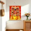 Pintura en Rollo del Dios de la Riqueza - Arte en Rollo de Tela Festivo Estilo Chino Nuevo para Entrada, Sala de Estar, Fachada de Tienda - Pintura Decorativa con Significado de Atracción de Riqueza