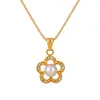 Moda Coreana Collar de Camelia para Mujer Elegante Colgante de Pétalo Exagerado Estilo Ins Cadena para Clavícula de Acero de Titanio Chapado en Oro PVD