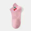 Meias de yoga antiderrapantes femininas com design de frutas bordado, finas e respiráveis, adequadas para treinamento de fitness indoor, meias profissionais de Pilates