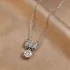 Cadena para Clavícula Estilo Coreano Simple y Lujoso Colgante de Nicho con Diamante de Moissanita de un Quilate Colgante de Collar