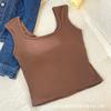 Camisola de una pieza de algodón modal para chica sexy de color sólido con espalda descubierta y huecos, adelgazante y de belleza