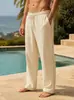 Pantalones deportivos casuales de verano finos para hombre, algodón imitación lino, rectos, transpirables, pierna ancha, talla europea Amazon
