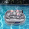 Porta-copos Inflável de PVC para Festa na Piscina, Porta-copos para Bebidas na Água, Porta-copos Quadrado de Quatro Furos, Porta-copos Inflável Quadrado para Lazer na Praia