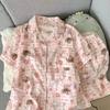 Pijama Novedoso de Algodón Nube 2025 para Mujer, Shorts de Manga Corta de Verano, Conjunto Dulce y Lindo de Dibujos Animados para Ropa de Casa de Dama