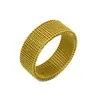 Anillo de malla de acero inoxidable de 8 mm venta caliente transfronteriza tres colores opcionales Joyería de acero de titanio no se decolora venta al por mayor directa de fábrica