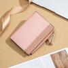 Monedero cruzado para mujer, corto, moderno, estilo coreano, vertical, multicolor, con cremallera, pequeño, acolchado, de color liso, para tarjetas de estudiante