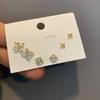 Pendientes de una semana de pequeño lujo de alta gama, juego de seis piezas con aguja de plata S925, combinación con pendientes pequeños para mujer