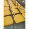 Silla de Comedor Nórdica Moderna Minimalista Silla de Comedor para Sala de Estar Taburete de Ocio para Escritorio con Respaldo Imitación Madera Maciza Arte de Hierro Silla Cuerno