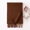 Bufanda de Lana de Color Sólido con Ambiente Invernal, Lujo Ligero, Chal de Borlas de Gama Alta, Bufanda Cálida de Moda para Viajar al Trabajo al por Mayor