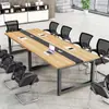 Escritorio de oficina moderno simple, mesa larga, combinación de mesa y sillas para sala de conferencias, mesa larga, mesa de discusión, mesa de reuniones