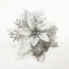 Flor de Natal flor artificial Flor de Natal Dourada rosa cabeça de flor Acessórios de frutas douradas para árvore de Natal Guirlanda de feriado para casa decoração flor artificial