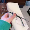 Gafas de Titanio Puro para Miopía para Hombres con 75/100/150/200/250/300/500 Grados Sin Montura para Astigmatismo y Lentes Fotocromáticas