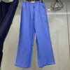 Pantalones rectos de pierna ancha elásticos de mezcla de lino estilo japonés para mujer, pantalones largos casuales con cordón, modelo nuevo 26 C473791/482246