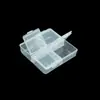 Caixa Plástica Transparente com 4 Compartimentos para Acessórios de Nail Art, Strass, Diamantes para Aquarela, Caixa de Exibição de Amostras com Tampas Individuais, Removível