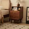Gabinete de noche de madera maciza para dormitorio Mesa de noche pequeña Gabinete pequeño moderno para el hogar Gabinete de almacenamiento Estante de almacenamiento de noche