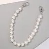 Corrente portátil de pérolas diy corrente para pendurar na capinha de celular corrente de mão corrente de pérolas feita à mão pingente de pérola joia