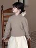 Suéter Unisex Infantil Versátil para Otoño e Invierno 100% Lana Color Sólido Cuello Semi Alto Pulóver Holgado Suéter Base