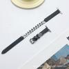 Adecuado para Apple iwatch7654 generación cadena de acero inoxidable correa de cuero delgada anillo doble delgada correa de apple watch