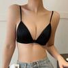 Ropa interior sexy con hebilla frontal y espalda hermosa en forma de U grande para mujer, pecho grande, copa triangular francesa pequeña, fina, sin aro de acero, sujetador con tirantes finos