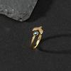 Suministro de Joyería Transfronteriza Europea y Americana Cobre Zircón Esmalte Anillo Gota de Aceite Ojo Turco Retro Anillo de Cola Anillo Abierto