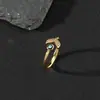 Anillo de Anillo de Cola Abierto Retro Ojo Maligno de Zirconia de Cobre Esmaltado con Goteo de Aceite para Mujer Joyería Transfronteriza Europea y Americana Fuente