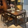 Nova Mesa de Jantar de Madeira Maciça Estilo Chinês Simples Restaurante Luxo Leve Retangular Mesa de Jantar para Casa Combinação de Mesa e Cadeiras para Apartamento Pequeno Móveis