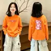 Camiseta linda de manga larga para niñas 2026 Nuevo estilo Ropa de otoño para niños Top Algodón puro Transpirable Capa base Niños medianos y grandes