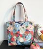 Bolsa de Almuerzo Portátil Artística Fresca Floral a Cuadros Estilo Japonés a Cuadros Bolsa Pequeña Portátil Bolso de Mano Bolso de Mano Bolsa de Tela para Caminar