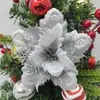 Flores Decorativas de Natal Transfronteiriças Adequadas para Guirlandas de Cipó e Decorações de Árvore de Natal, Podem Ser Equipadas com Hastes de Flor com Clipe, em Estoque do Fabricante