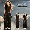 Conjunto de Verano para Niña 2026 Nuevo Elegante Chaleco Infantil Ropa de Verano Pantalones Jogger de Cuadros Conjunto de Dos Piezas Moderno