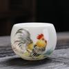 Grasa de oveja jade doce Zodiaco taza de té de porcelana blanca Taza Maestra taza de té para uso individual en casa grande 150ML Logo de Taza de Té