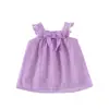 Vestido de Chiffon Colorido Doce com Laço para Meninas Verão 2025 Vestido de Princesa Sem Mangas Infantil Amazon Dropshipping