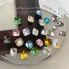 Joias para Nail Art Quadradas Grossas de Canto Reto, Diamante Colorido Multifacetado Brilhante com Fundo Pontiagudo, Acessórios de Unha de Diamante Quadrado Grande de 10mm