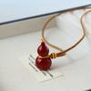 Novo Estilo Chinês Vintage Gourd com Gotejamento de Óleo Corrente de Lã Feminino High-end Longo Fashionável Exquisito Luz Luxo Versátil Estilo Nacional Colar