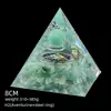 Pirámide de Cristal Natural de 8 cm Decoración Creativa para el Hogar Adorno Artesanal Bola de Cristal Envuelto en Resina Pirámide de Resina