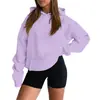 Sudadera con Hombros Caídos de Color Sólido para Mujer, Moda Transfronteriza, Otoño e Invierno 2025, Polar con Capucha, Venta al por Mayor, Casual, Versátil