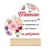 Decoração de Mesa Dia dos Namorados Amor com Base de Madeira Acrílico Transparente Dia dos Pais Ornamentos