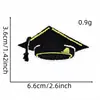Patches Bordados Preto Dourado Temporada de Formatura Emblemas Decorativos Acessórios para Roupas Termocolante Adesivo Hot Melt