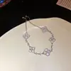 Pulsera ajustable hueca de flor de diamante de circón transfronteriza, pulsera de moda para el día a día, todo en uno, pulsera de lujo ligero de alta gama