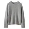 Nuevo suéter de cachemira para mujer, cuello redondo, jersey, color liso, simple, cómodo y versátil